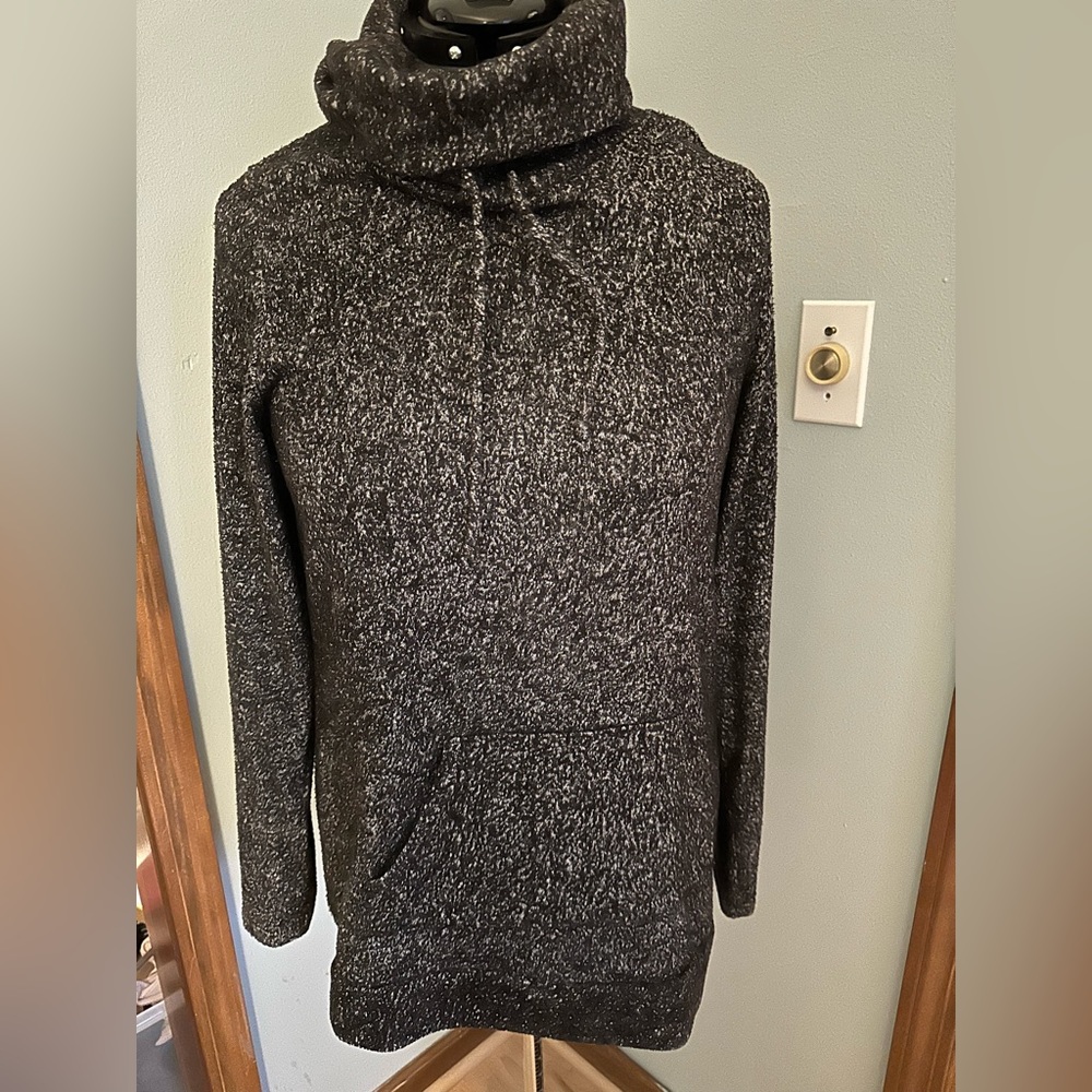 Flamingo brand cowl neck sweater. Heather dark gray